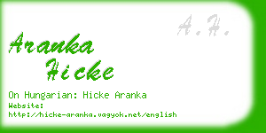 aranka hicke business card